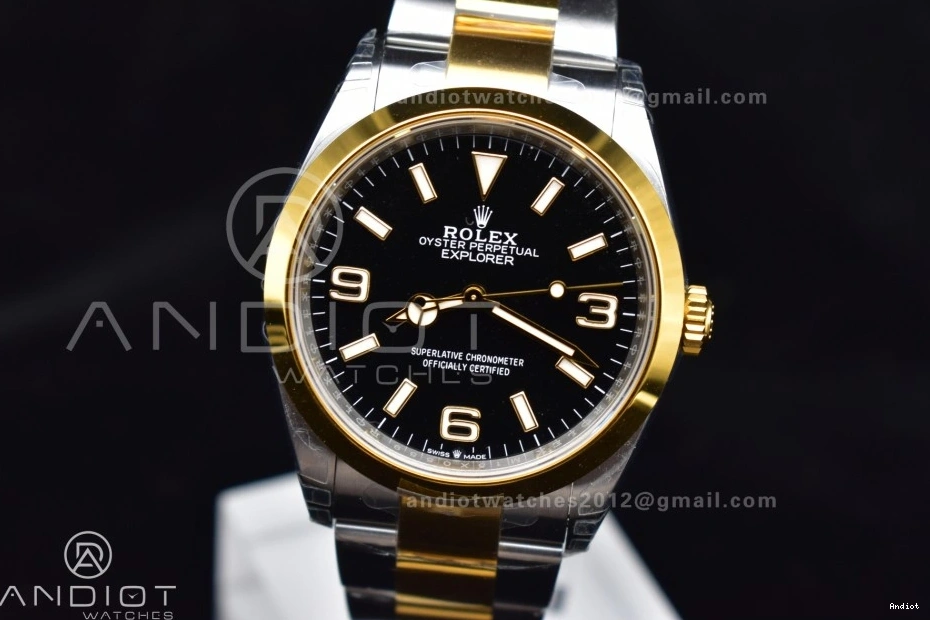 Steel 1:1 DD3230 VSF SS Explorer Edition on Dial Best 904L 124273 Bracelet 36mm Black YG 0601